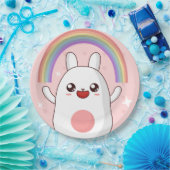 Kawaii regenboogklier papieren bordje (Feest)