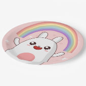 Kawaii regenboogklier papieren bordje (Gekanteld)