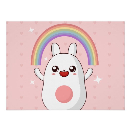 Kawaii regenboogklier perfect poster (Voorkant)