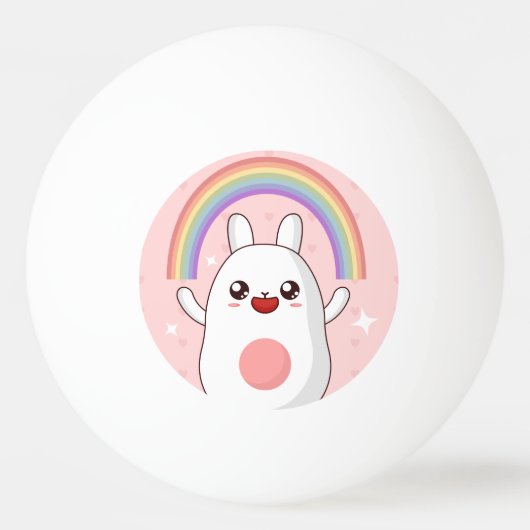 Kawaii regenboogklier pingpongbal (Voorkant)