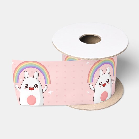 Kawaii regenboogklier satijnen lint (Spoel)