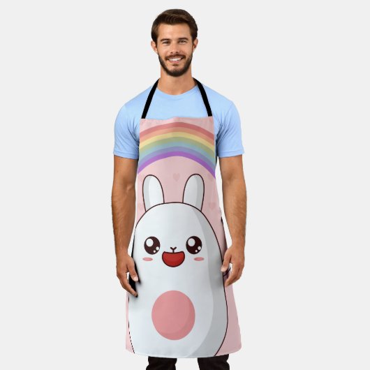 Kawaii regenboogklier schort (Gedragen)