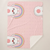 Kawaii regenboogklier sherpa deken (Voorkant)