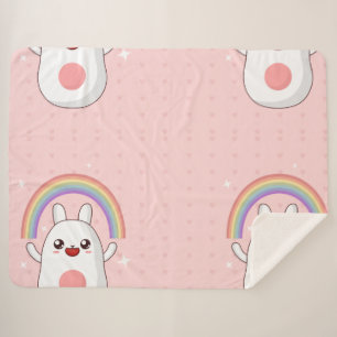Kawaii regenboogklier sherpa deken