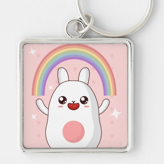 Kawaii regenboogklier sleutelhanger (Voorkant)