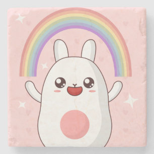 Kawaii regenboogklier stenen onderzetter