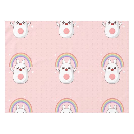 Kawaii regenboogklier tafelkleed (Voorkant (Horizontaal))
