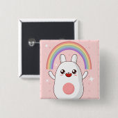Kawaii regenboogklier vierkante button 5,1 cm (Voorkant /achterkant)