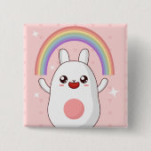 Kawaii regenboogklier vierkante button 5,1 cm (Voorkant)