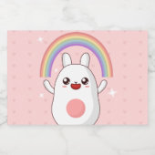 Kawaii regenboogklier voedselcontainer etiket (Enkel label)