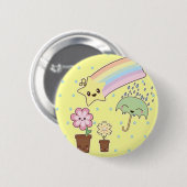 Kawaii regenboogweerpatroon zo schattig ronde button 5,7 cm (Voorkant /achterkant)