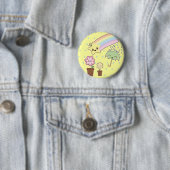 Kawaii regenboogweerpatroon zo schattig ronde button 5,7 cm (In situ)
