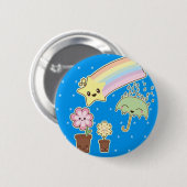 Kawaii regenboogweerpatroon zo schattig ronde button 5,7 cm (Voorkant /achterkant)
