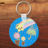 Kawaii regenboogweerpatroon zo schattig sleutelhanger (Voorkant)