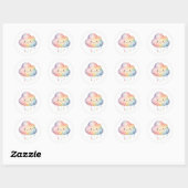Kawaii Regenboogwolk Ronde Sticker (Vel)