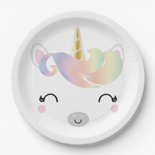 kawaii regenbow unicorn BIRTHDAY bord (Voorkant)