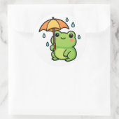 Kawaii Regendag Kikker Sticker (Tas)