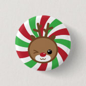 Kawaii Reindeer Button (Voorkant)