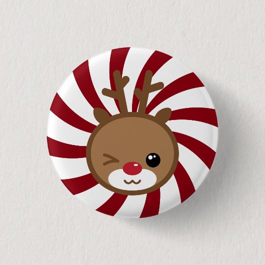 Kawaii Reindeer Button (Voorkant)