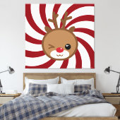Kawaii Reindeer Canvas Wall Art (Insitu (Slaapkamer))