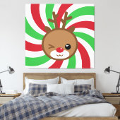 Kawaii Reindeer Canvas Wall Art (Insitu (Slaapkamer))