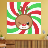 Kawaii Reindeer Canvas Wall Art (Insitu (Woonkamer))