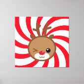 Kawaii Reindeer Canvas Wall Art (Voorkant)