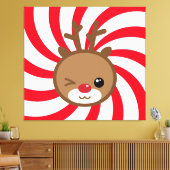 Kawaii Reindeer Canvas Wall Art (Insitu (Woonkamer))