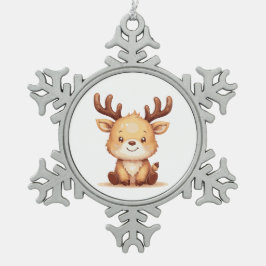 Kawaii Reindeer Christmas Holiday Ornament