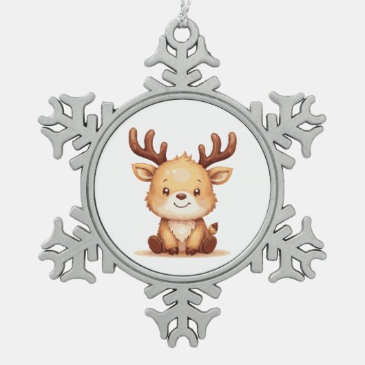 Kawaii Reindeer Christmas Holiday Ornament (Voorkant)