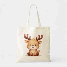 Kawaii Reindeer Christmas Holiday Tote Bag