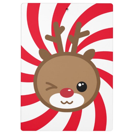 Kawaii Reindeer Clipboard Klembord (Achterkant)