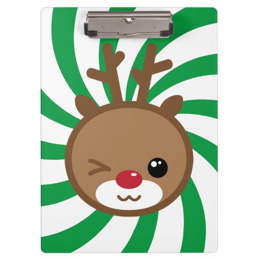 Kawaii Reindeer Clipboard Klembord (Voorkant)
