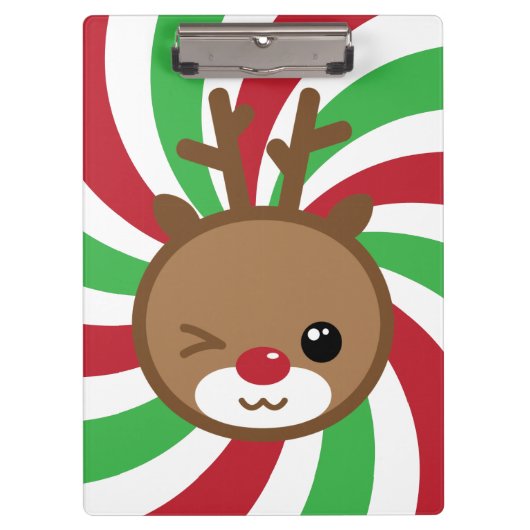 Kawaii Reindeer Clipboard Klembord (Voorkant)