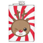 Kawaii Reindeer Flask Heupfles (Voorkant)