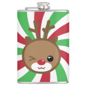 Kawaii Reindeer Flask Heupfles (Voorkant)