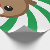 Kawaii Reindeer Gift Wrap Cadeaupapier (Hoek)