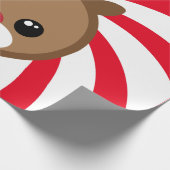 Kawaii Reindeer Gift Wrap Cadeaupapier (Hoek)