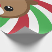 Kawaii Reindeer Gift Wrap Cadeaupapier (Hoek)