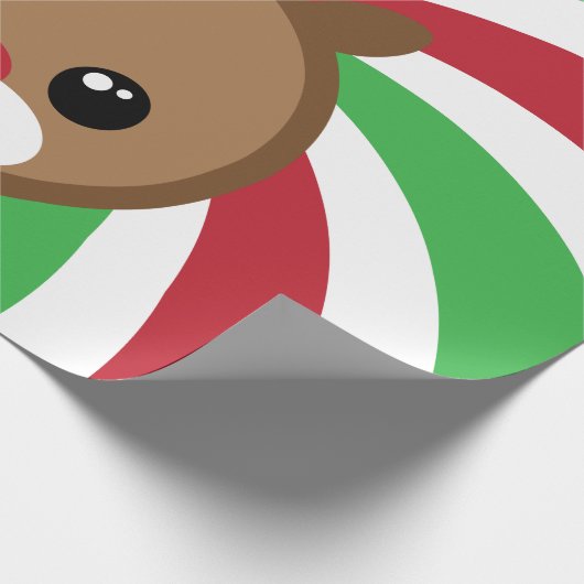 Kawaii Reindeer Gift Wrap Cadeaupapier (Hoek)