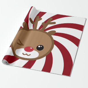Kawaii Reindeer Gift Wrap Cadeaupapier