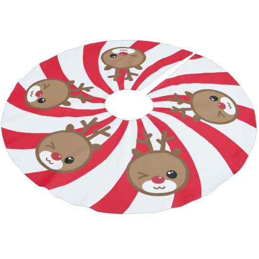 Kawaii Reindeer kerstboomrok Kerstboom Rok (Gekanteld)