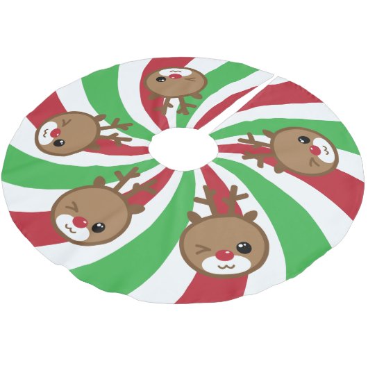 Kawaii Reindeer kerstboomrok Kerstboom Rok (Gekanteld)