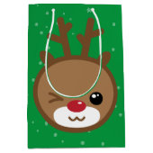 Kawaii Reindeer kerstcadeau Medium Cadeauzakje (Voorkant)