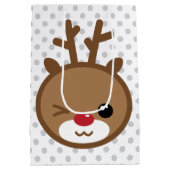 Kawaii Reindeer kerstcadeau Medium Cadeauzakje (Achterkant)