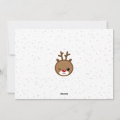 Kawaii Reindeer-kerstfotokaarten Feestdagenkaart (Achterkant)