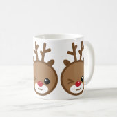 Kawaii Reindeer Kerstmis Mok (Voorkant rechts)