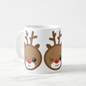 Kawaii Reindeer Kerstmis Mok (Voorkant links)
