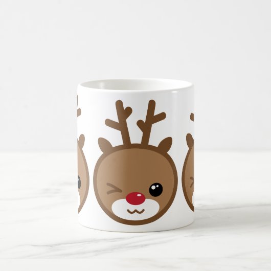 Kawaii Reindeer Kerstmis Mok (Center)