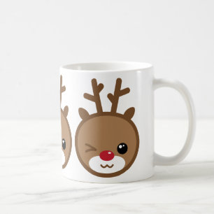 Kawaii Reindeer Kerstmis Mok